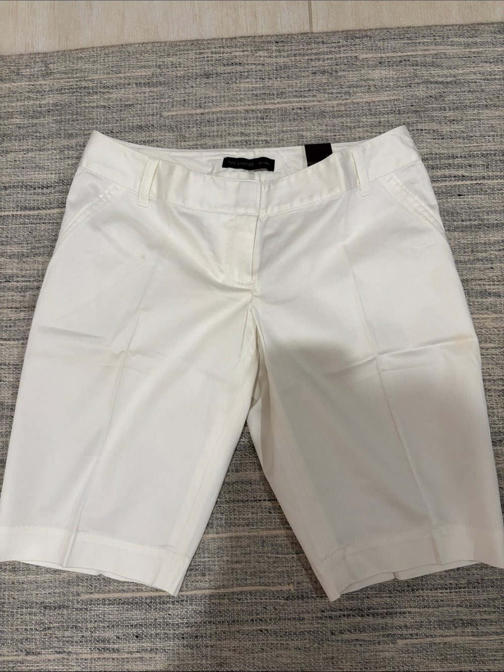 The Limited White Tailored Bermuda Shorts